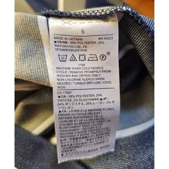 Banana Republic Womens Navy & Gray Striped Sleeveless Sheath Dress Size 6 - Picture 6 of 6